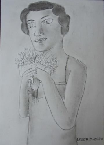 Femme avec fleurs
